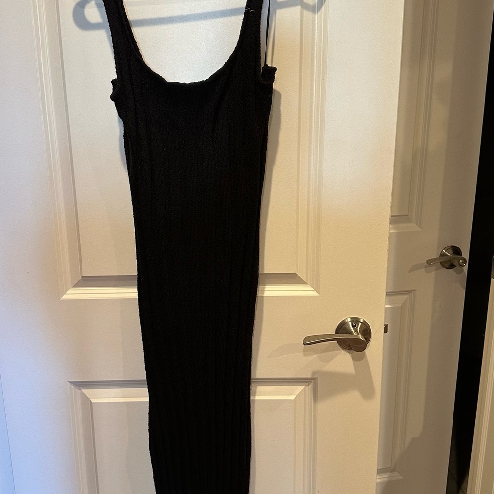 Free People Black Ribbed Dress Size M